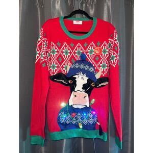 Ugly Christmas Sweater Xmas Size Large Cow